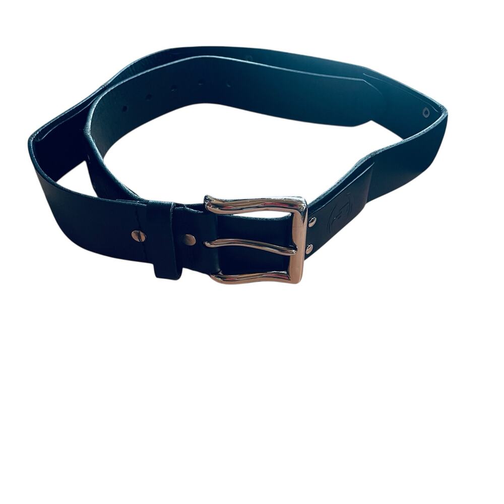 Men’s Belt  Black Leather PHAT FARM Waist 40” Retro P-83126 Y2K Hip Hop Skater